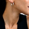 Diamond-Cut 25.0mm Inside-Out Hoop Earrings in Hollow 14K Two-Tone Gold