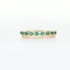 Lab-Created Emerald and White Lab-Created Sapphire Split Double Row Ring in 10K Gold