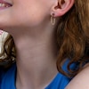 Pear-Shaped Blue Sapphire and Diamond Accent Chain Drop Earrings in 10K Gold