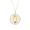 Oval Opal and 0.21 CT. T.W. Diamond Edge Medallion Pendant in 10K Gold