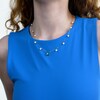 Pear-Shaped Lab-Created Emerald and 5.0-5.5mm Freshwater Cultured Pearl Station Necklace in Sterling Silver