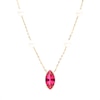 Marquise Lab-Created Ruby and Oval Freshwater Cultured Pearl Station Necklace in Sterling Silver