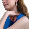 Freshwater Cultured Pearl and White Lab-Created Sapphire Chandelier Drop Earrings in Sterling Silver