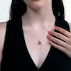 Lab-Created Ruby and White Lab-Created Sapphire Frame Pendant and Drop Earrings Set in 10K Rose Gold