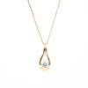 0.20 CT. Canadian Certified Diamond Solitaire Teardrop Ribbon Pendant in 14K Gold (I/I2) - 17"