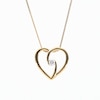 0.10 CT. Canadian Certified Diamond Solitaire Bypass Heart Pendant in 14K Gold (I/I2) - 17"