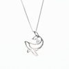 0.10 CT. Canadian Certified Diamond Solitaire Whale Pendant in Sterling Silver (I/I2) - 17"