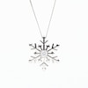 0.10 CT. Canadian Certified Diamond Solitaire Snowflake Pendant in Sterling Silver (I/I2) - 17"