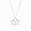 0.10 CT. Canadian Certified Diamond Solitaire Maple Leaf Pendant in Sterling Silver (I/I2) - 17"