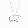0.10 CT. Canadian Certified Diamond Solitaire Bear Pendant in Sterling Silver (I/I2) - 17"