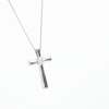 0.10 CT. Canadian Certified Diamond Solitaire Cross Pendant in Sterling Silver (I/I2) - 17"