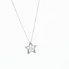 0.10 CT. Canadian Certified Diamond Solitaire Star Pendant in Sterling Silver (I/I2) - 17"
