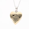 Filigree with "mom" 20.0mm Heart-Shaped Locket in Sterling Silver and 10K Gold