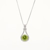 Peridot and White Lab-Created Sapphire Elongated Doorknocker Pendant and Drop Earrings Set in Sterling Silver