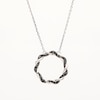 Circle of Gratitude® Collection 0.12 CT. T.W. Black Diamond and Polished Twist Necklace in Sterling Silver