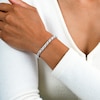 0.25 CT. T.W. Cushion Multi-Diamond Collar Line Bracelet in Sterling Silver