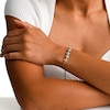 0.25 CT. T.W. Diamond Tilted Cushion Frame Five Stone Bolo Bracelet in Sterling Silver - 9.5"