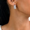 1.00 CT. T.W. Diamond Multi-Row Layered Woven Hoop Earrings in Sterling Silver