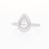 Vera Wang Love Collection Canadian Certified Pear-Shaped Centre Diamond CT. T.W. Engagement Ring in 14K White Gold