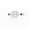Vera Wang Love Collection Canadian Certified Centre Diamond 0.69 CT. T.W. and Sapphire Engagement Ring in 14K White Gold