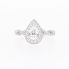 Vera Wang Love Collection Canadian Certified Pear-Shaped Centre Diamond 1.18 CT. T.W. Engagement Ring in 14K White Gold