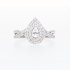 0.95 CT. T.W. Pear-Shaped Diamond Double Frame Split Shank Engagement Ring in 14K White Gold (I/I2)