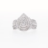 1.00 CT. T.W. Pear Multi-Diamond Teardrop Frame Multi-Row Engagement Ring in 10K White Gold