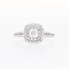 1.25 CT. T.W. Princess-Cut Certified Diamond Scallop Frame Engagement Ring in 10K White Gold (I/I2)