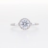 1.50 CT. T.W. Certified Lab-Created Diamond Frame Sideways Three Stone Engagement Ring in 14K White Gold (F/SI2)