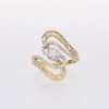 0.75 CT. T.W. Multi-Diamond Wavy Linear Bypass Ring in 10K Gold