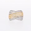 1.50 CT. T.W. Certified Lab-Created Diamond Multi-Row Chevron Band in 10K Two-Tone Gold (I/SI2)
