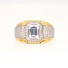 Men's 2.50 CT. T.W. Emerald-Cut Certified Lab-Created Diamond Frame Signet Ring in 10K Gold (F/SI2)