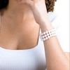 8.3-9.3mm Oval Freshwater Cultured Pearl Triple Row Stretch Bracelet