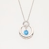 Unstoppable Love™ Swiss Blue Topaz and White Lab-Created Sapphire Circle Pendant in Sterling Silver