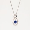 Unstoppable Love™ Blue Lab-Created Sapphire and White Lab-Created Sapphire Oval Pendant in Sterling Silver