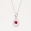 Unstoppable Love™ Lab-Created Ruby and White Lab-Created Sapphire Infinity Drop Pendant in Sterling Silver
