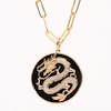 EFFY™ Collection Onyx and 0.25 CT. T.W. Diamond Dragon Medallion Pendant in 14K Gold