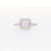 Vera Wang Love Collection 1.18 CT. T.W. Princess-Cut Diamond Cushion Frame Engagement Ring in 14K White Gold (I/SI2)
