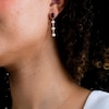 Emerald-Cut Rhodolite Garnet and 5.0mm Freshwater Cultured Pearl Drop Earrings in 10K Rose Gold
