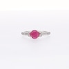 Certified Ruby and 0.25 CT. T.W. Diamond Engagement Ring in 14K White Gold