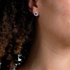 0.50 CT. T.W. Certified Lab-Created Diamond and Sapphire Frame Stud Earrings in 14K White Gold (F/SI2)