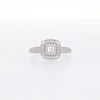 0.40 CT. T.W. Princess-Cut Diamond Double Frame Vintage-Style Engagement Ring in 10K White Gold
