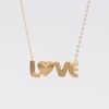 Textured "LOVE" Necklace in Solid 10K Gold