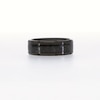Men's 8.0mm Wedding Band in Black Tungsten with Black Carbon Fibre Inset - Size 10