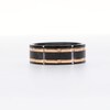 Men's 8.0mm Wedding Band in Black Tungsten and Rose-Tone Ion Plate with Black Carbon Fibre Inset - Size 10