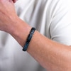Men's Bar Link Bracelet in Black and Blue Ion-Plated Stainless Steel - 8.5"