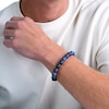 Men's Sodalite Bead Adjustable Bracelet with Stainless Steel