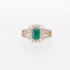 Emerald-Cut Emerald and 0.70 CT. T.W. Certified Lab-Created Diamond Ring in 10K Gold (F/SI2)
