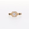 Vera Wang Love Collection Canadian Certified Centre Diamond 0.69 CT. T.W. Cushion Frame Engagement Ring in 14K Gold