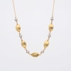 Bead Station Necklace in Hollow 18K Two Tone Gold